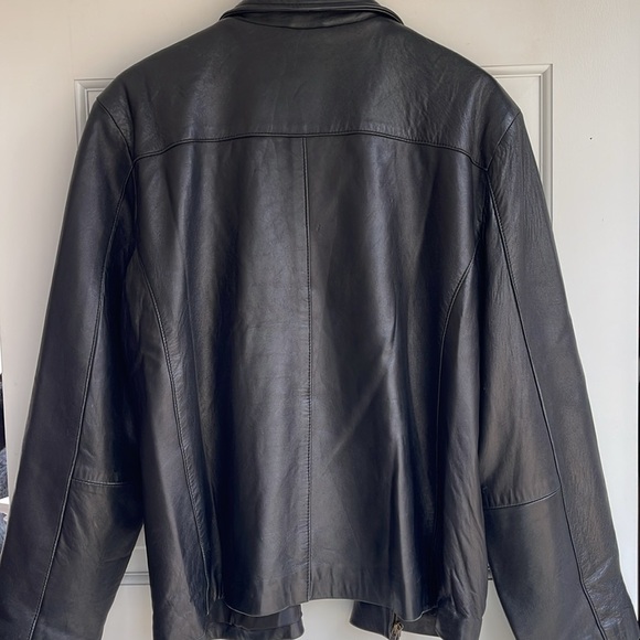 Black Leather Jacket by Canyon Outback sleek oversized so soft genuine size XL - Picture 7 of 7
